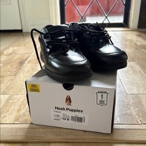 Hush Puppies Black Dress Shoes Classic Oxford Style